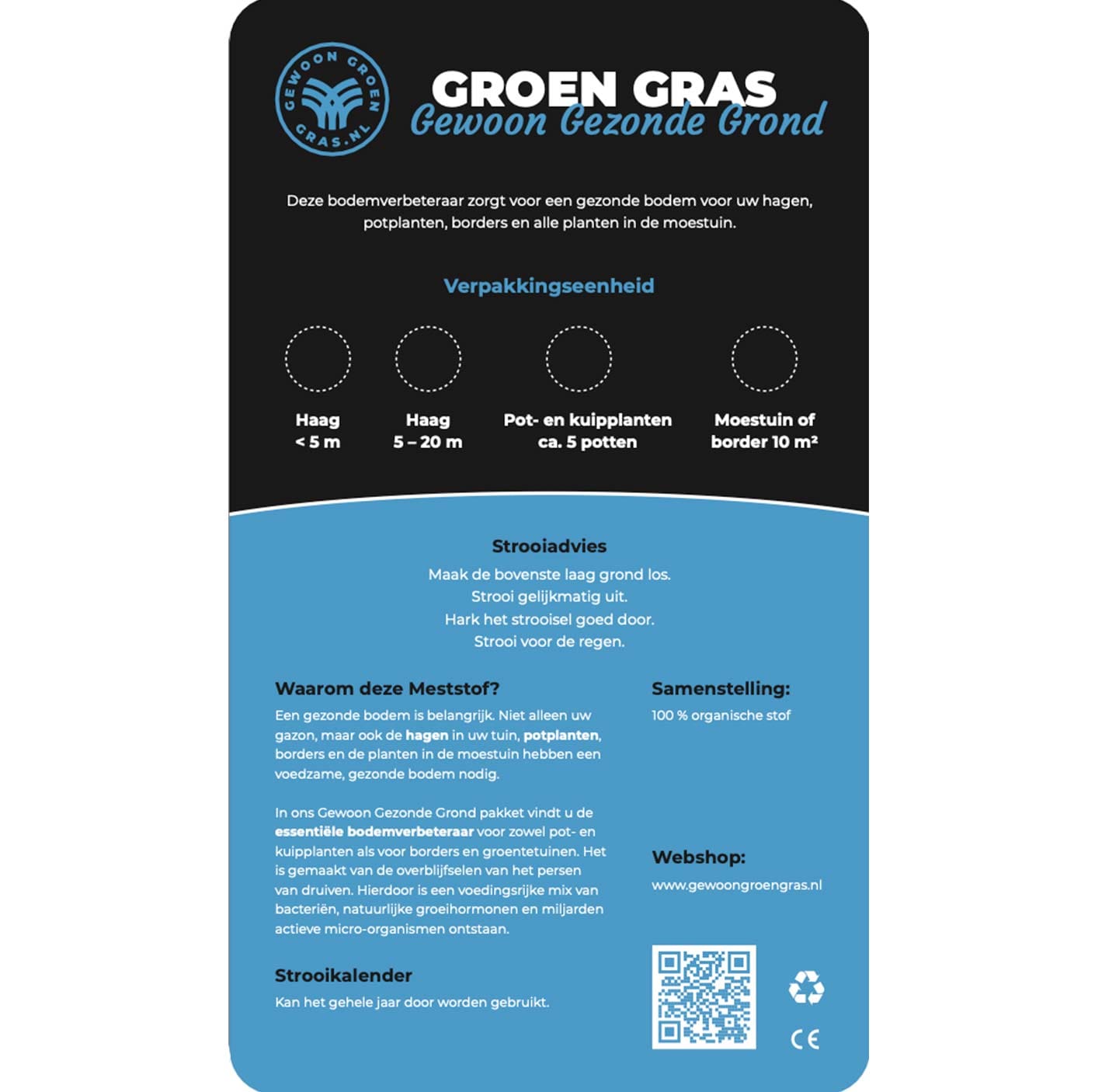 Groen Gras Gewoon Gezonde Grond etiket