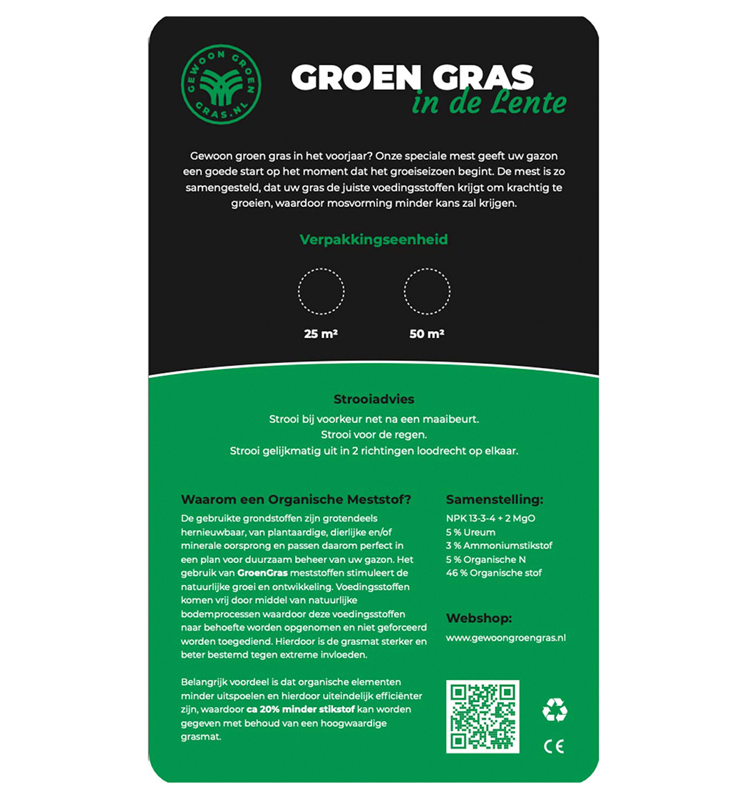 Gewoon Groen Gras in de lente etiket